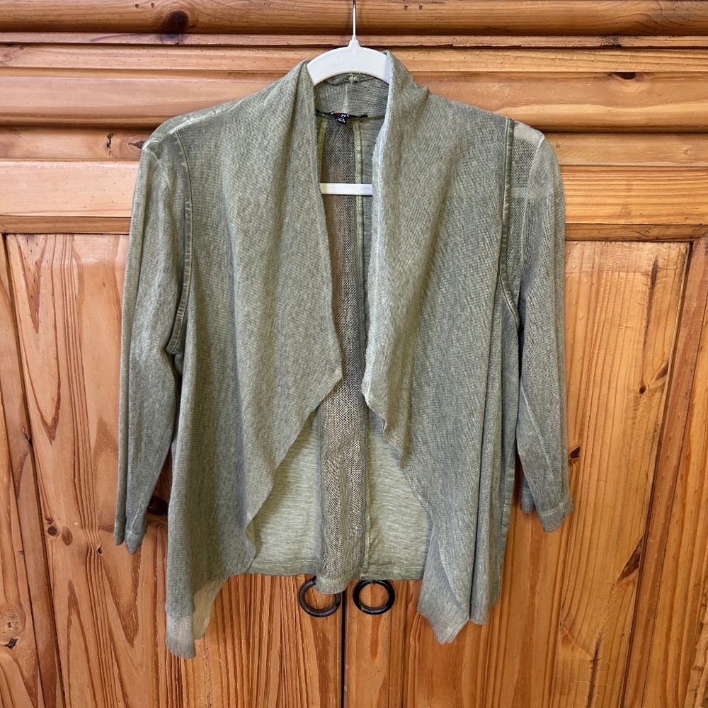 Yest Jacket Olive Green Lightweight Cardigan Women's Size 6